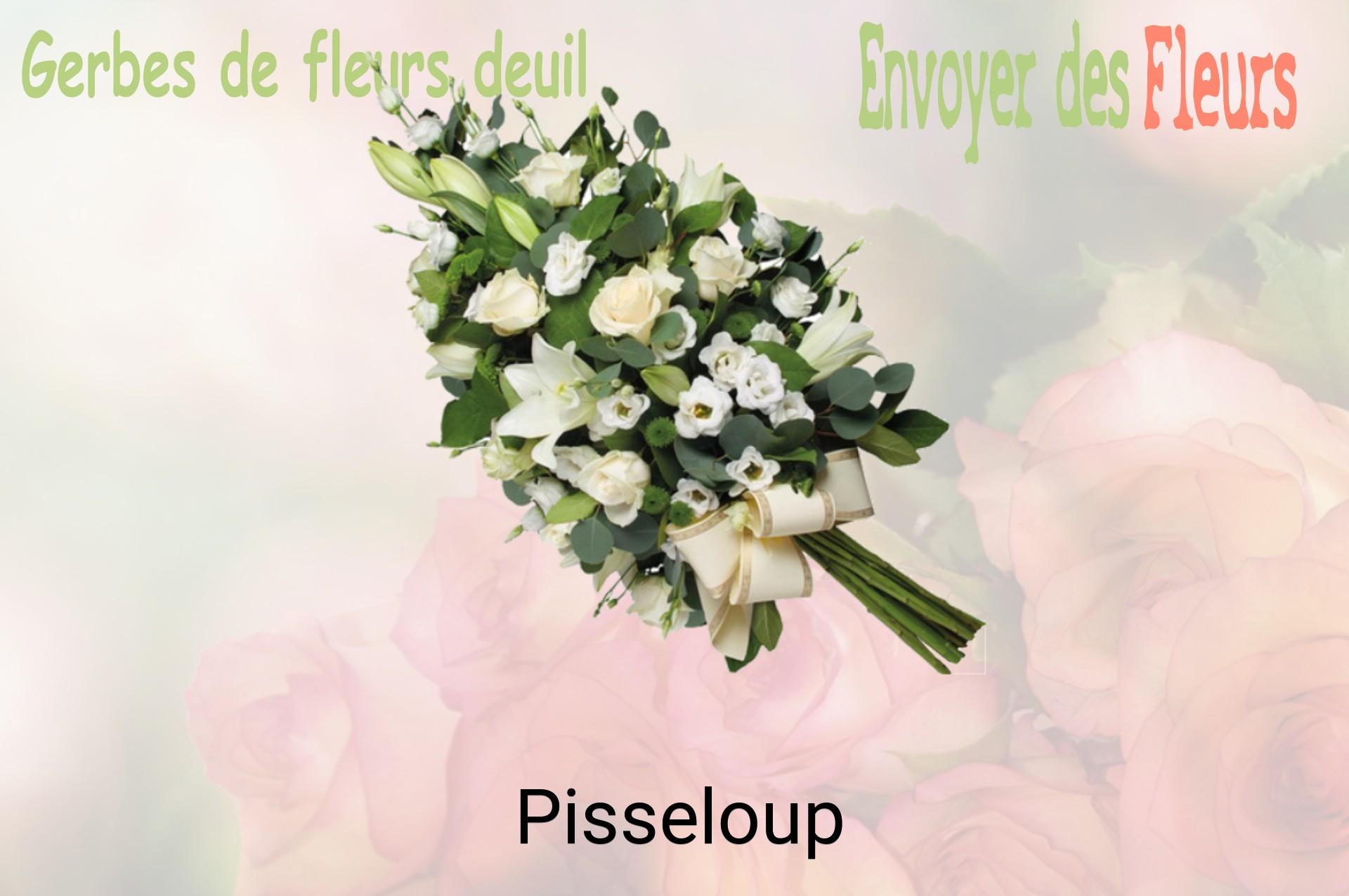 Gerbe de fleurs de deuil livrée à Pisseloup